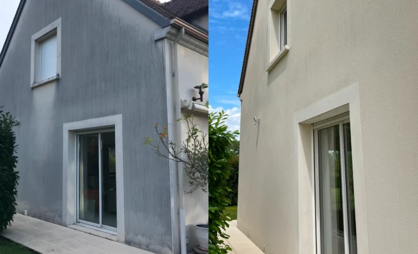 Façade d'église avant/après traitement